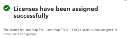 The license page after users have been assigned