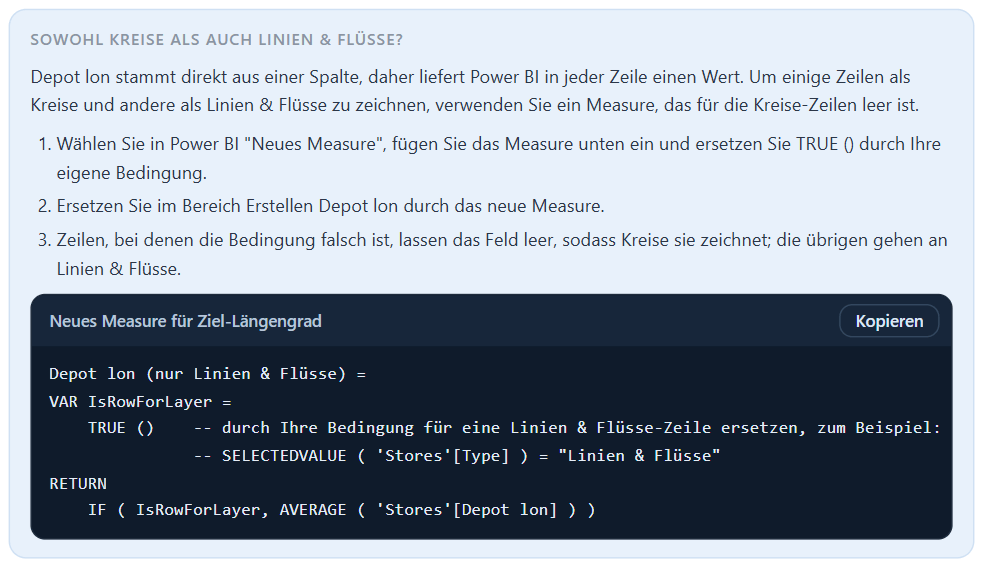 Die Infokarte Sowohl ... als auch in der Erklärung, mit drei Schritten und einem DAX-Measure zum Kopieren