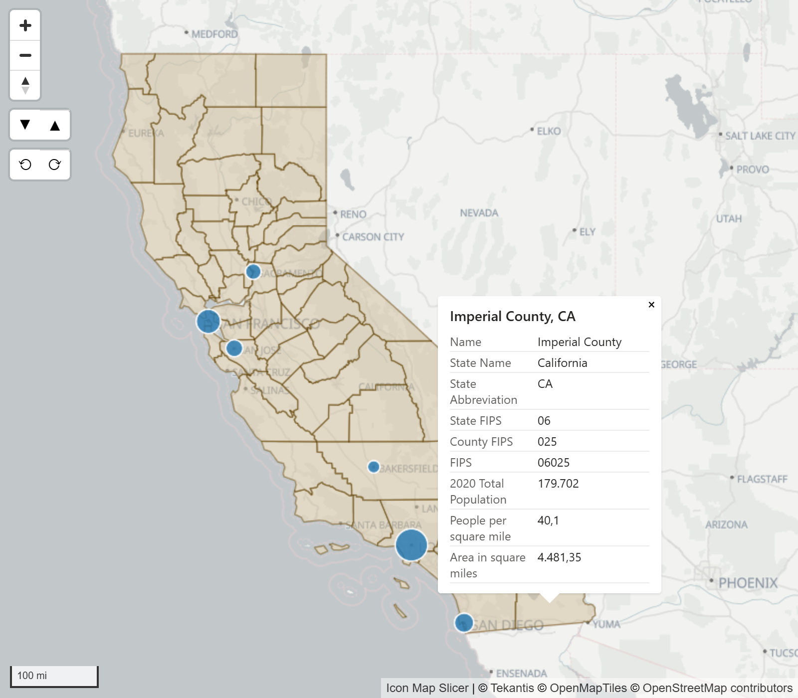 Uma feição do ArcGIS no mapa com um pop-up aberto ao lado, mostrando um título e uma lista de campos