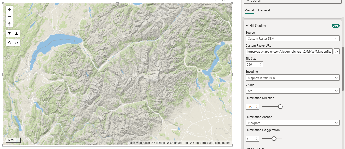 Custom Raster DEM layer used for hill shading